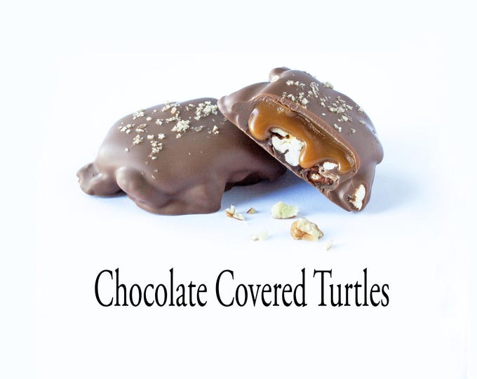 Chocolate Covered Caramel Pecan Turtles Dark or Milk Chocolate