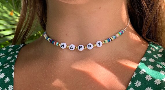 Custom Monogram Necklace Adjustable Choker Adjustable Necklace