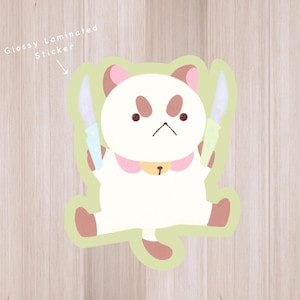 Puppycat Sticker, Bee and Puppycat sticker, Bee the Robot, Kawaii Art, Fiona and Cake, Cat with knife, otgw, adventure time, acnh