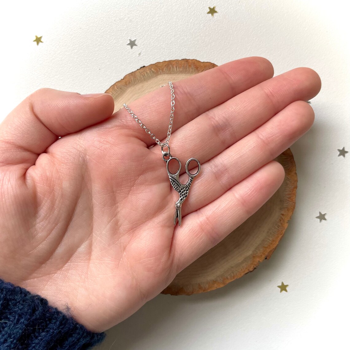 Scissor Necklace Fall Necklace Stork Scissors Jewelry Over Etsy