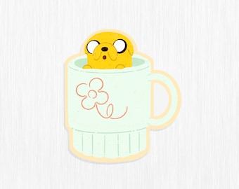 Jake the Dog Sticker, Adventure Time Sticker, Fiona and Cake, Finn and Jake, Adventure Time, Bmo, Prismo, OTGW, Fanart, Stickers