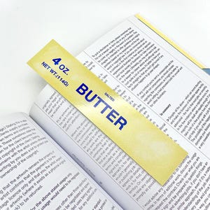 Butter Bookmark, Butter Art, ButterLover Art, Baking Bookmarks, Cozy Bookmarks, Gifts for bakers, Gifts for Chefs, Gifts for Readers, Foodie