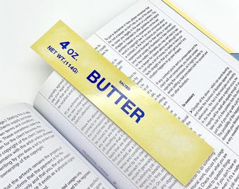 Butter Bookmark, Butter Art, ButterLover Art, Baking Bookmarks, Cozy Bookmarks, Gifts for bakers, Gifts for Chefs, Gifts for Readers, Foodie