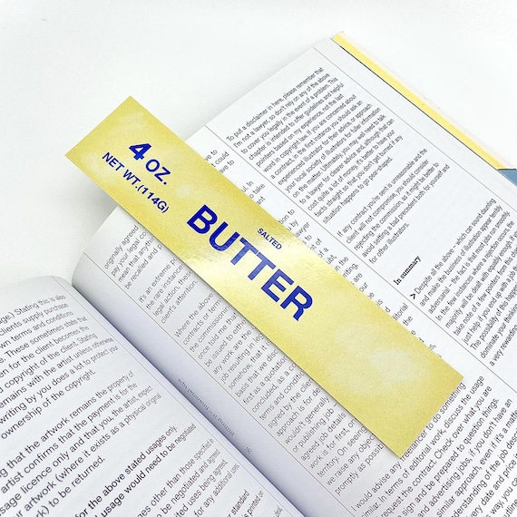 Butter Bookmark, Butter Art, ButterLover Art, Baking Bookmarks, Cozy Bookmarks, Gifts for bakers, Gifts for Chefs, Gifts for Readers, Foodie