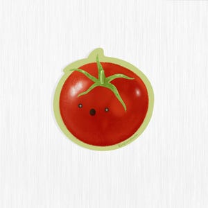 Tomato Sticker, Waterproof Vinyl Sticker,  Tomato Sticker for Laptop, Cottagecore, Quirky Stickers, Silly Art, Stickers for gardeners, chef