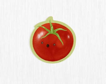 Pegatina de tomate, vinilo impermeable, arte peculiar estilo cottagecore.