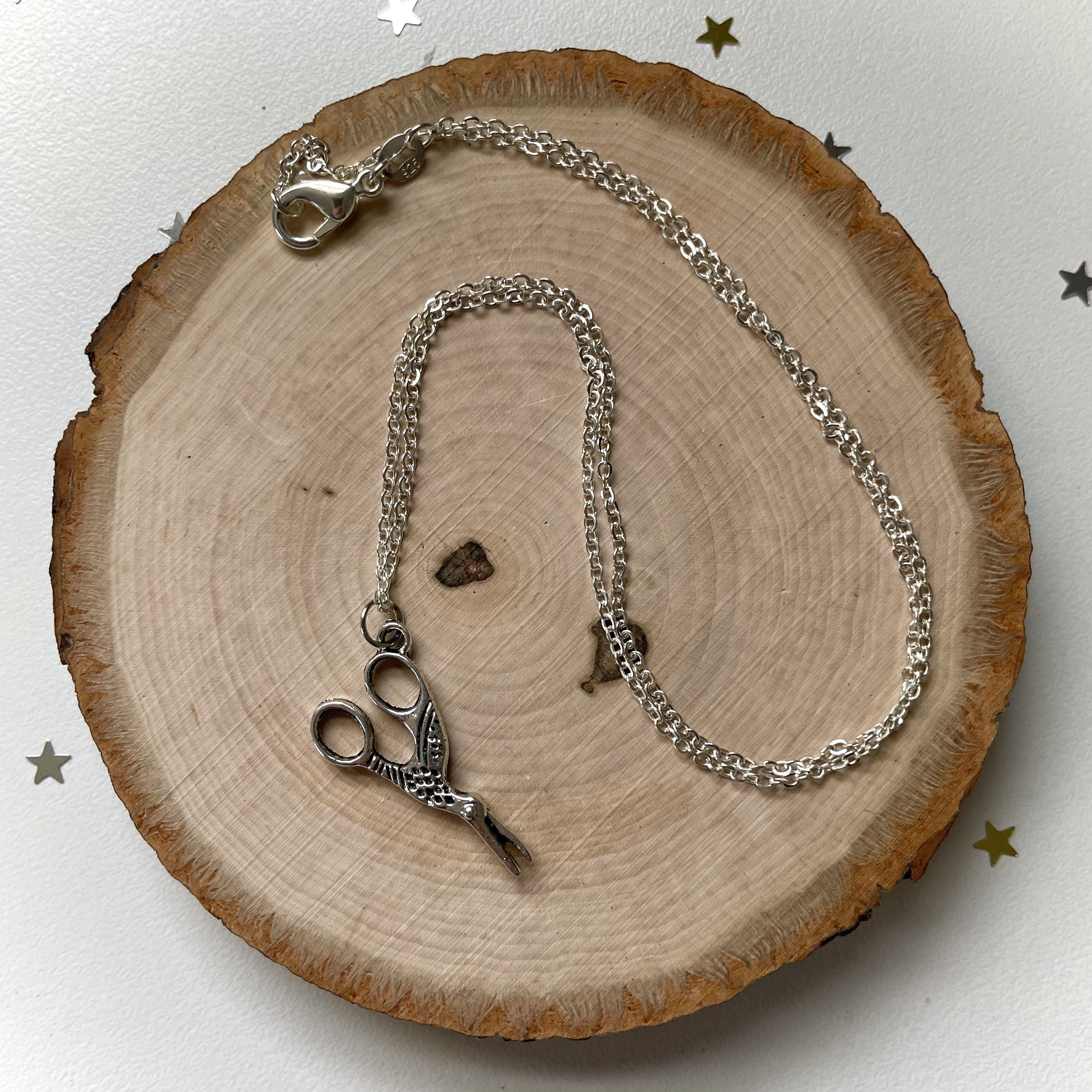 Scissor Necklace Fall Necklace Stork Scissors Jewelry Over Etsy