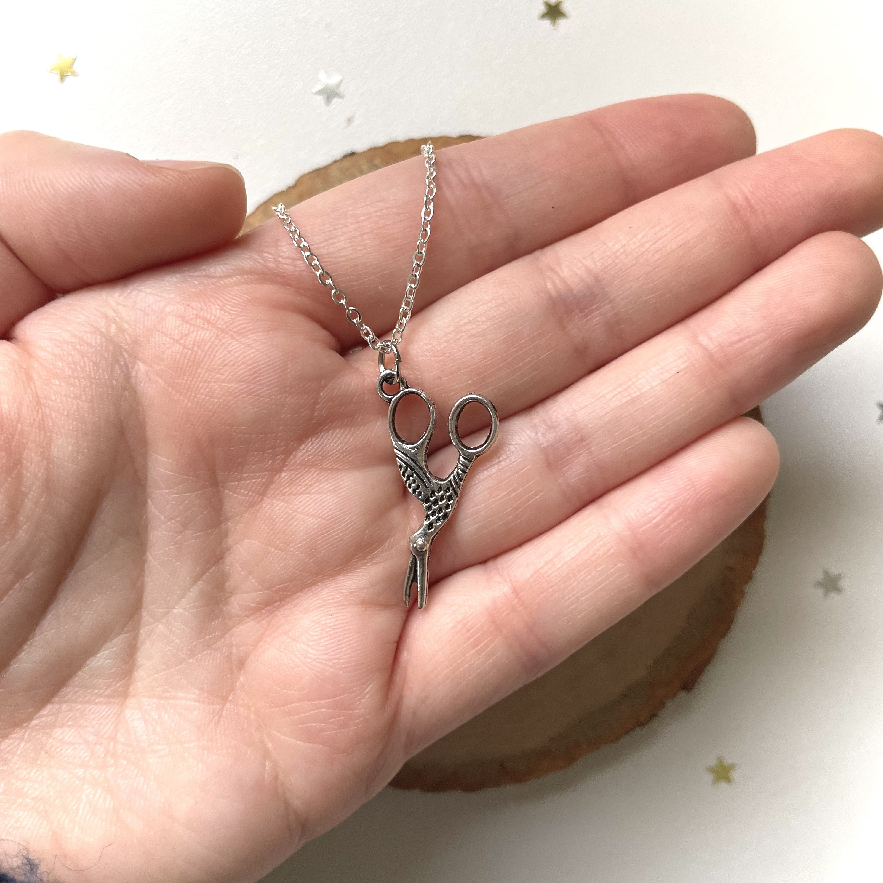 Scissor Necklace Fall Necklace Stork Scissors Jewelry Over Etsy