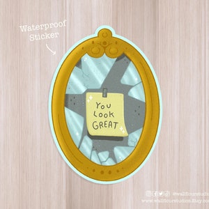 You Look Great Aufkleber, Adventure Time Aufkleber, Affirmation Aufkleber, Selbstliebe Aufkleber, Adventure Time Fan Art, Fiona und Kuchen
