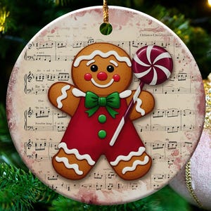 Gingerbread Ornament, Christmas Decor, Holiday Ornament, Cute Gingerbread Man, Candy Ornament, Unique Christmas Gift, Ornament exchange