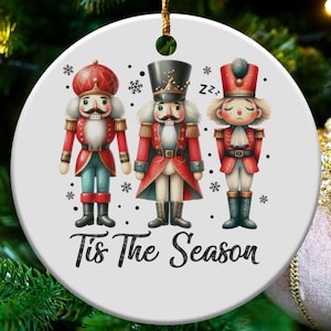 Christmas Nutcracker Ornament Set, Hand Painted Holiday Decor, Festive Nutcracker Decorations, Seasonal Collectible Ornaments