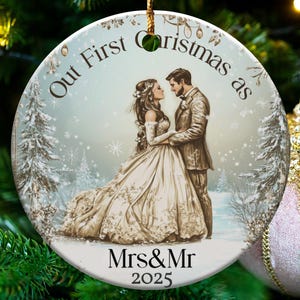 mr mrs ornament - Wedding Gift - Personalized First Christmas Keepsake - Our 1st Christmas Mr & Mrs Ornament - Housewarming mr and mrs idea