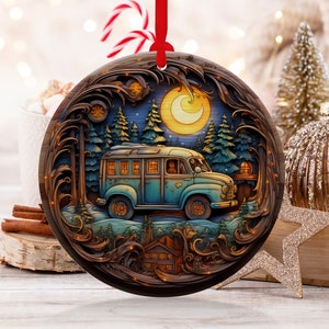Christmas 2023 Ornament, Christmas Decoration, Holiday Gift Idea, Heirloom Keepsake, Round Ceramic, Gift Exchange, Gift Idea, track