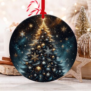 Christmas 2024 Ornament, Christmas Decoration, Holiday Gift Idea, Heirloom Keepsake, Round Ceramic, Gift Exchange, Gift Idea, Xmas Tree