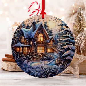 Christmas 2024 Ornament, Christmas Decoration, Holiday Gift Idea, Heirloom Keepsake, Round Ceramic, Gift Exchange, Gift Idea