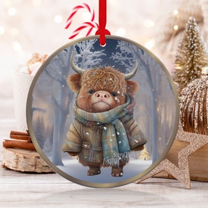 Christmas 2023 Ornament, Christmas Decoration, Holiday Gift Idea, Heirloom Keepsake, Round Ceramic, Gift Exchange, Gift Idea