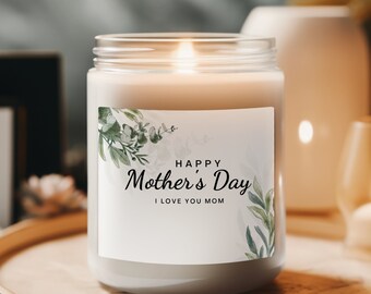 Mother's Day Scented Candle Gift, Soy Wax Aromatherapy Candle 9oz, Decorative Candle, I love you Mom Message, Home Fragrance, Gift for Mom