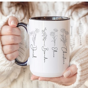Custom Birth Month Birth Flower mug, Plant Mom Mug, Mother&#39;s Day Gift, Custom Mom Mug, Mothers Day Mug, Plant Lover Gift, Plant mom mug