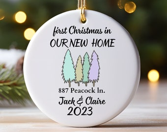 Primera Navidad en nuestro nuevo hogar Adornos navideños, Adorno personalizado de nuestra nueva casa, Adorno de nuevo hogar 2023, Nuestro primer recuerdo del hogar