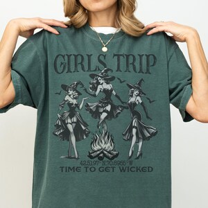 Girls Trip Witch T-Shirt, Time to Get Wicked, Halloween Party Shirt, Coordinates, Witchy Vibes, Fun Group Costume Tee
