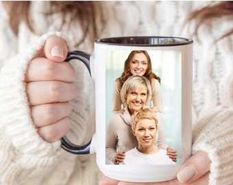 Custom Photo Mug Grandma, Personalized Photo for Grandma, Photo Mug Mom, Mug With Photo and Text, Personalized Photo Coffee Mug, Picture Cup