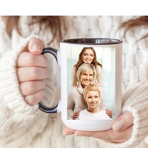 Custom Photo Mug Grandma, Personalized Photo for Grandma, Photo Mug Mom, Mug With Photo and Text, Personalized Photo Coffee Mug, Picture Cup