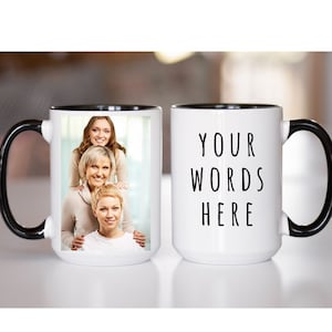 Custom Photo Mug Grandma, Personalized Photo for Grandma, Photo Mug Mom, Mug With Photo and Text, Personalized Photo Coffee Mug, Picture Cup