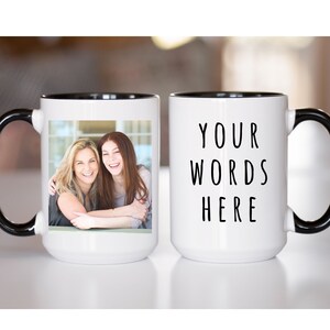 Custom Photo Mug Grandma, Personalized Photo for Grandma, Photo Mug Mom, Mug With Photo and Text, Personalized Photo Coffee Mug, Picture Cup
