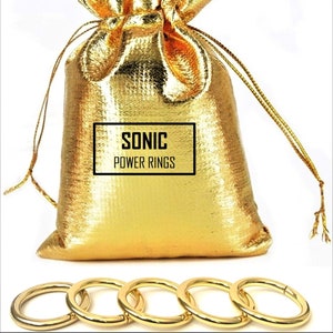 Sonic - 5 Power Ringe - in einer Geschenktüte