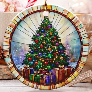 Christmas Tree Ornament, Holiday Tree Gift, Festive Xmas Decoration, Colorful Tree Bauble, Gift Presents Ornament, Christmas gift idea, Xmas