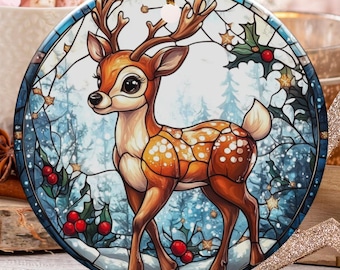 Cute Deer Ornament, Christmas Ornament, Winter Wonderland Ornament, Holiday Decor, Animal Art, Reindeer Ornament, Keepsake, Heirloom, Xmas