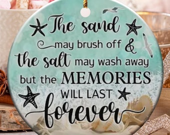 Ozdoba z motywem wspomnień z plaży, ozdoba w stylu nadmorskim, prezent dla miłośnika plaży, ozdoba na pamiątkę z wakacji, pamiątka z plaży