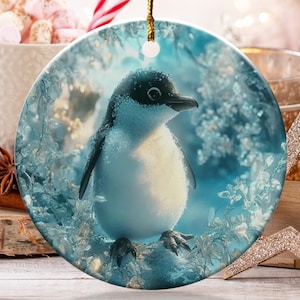 Cute Penguin Ornament, Winter Scene Ornament, Festive Home Decor, Holiday Tree Ornament, Animal Lover Gift, Christmas Ornament, Keepsake
