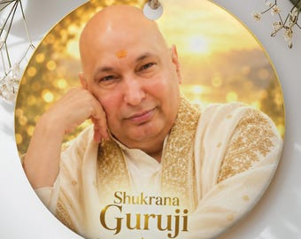 Shukrana Guruji Ornament, Guruji Maharaj Spiritual Keepsake, Bade Mandir Satsang Blessing Gift, Indian Puja Decor Car Hanging Charm