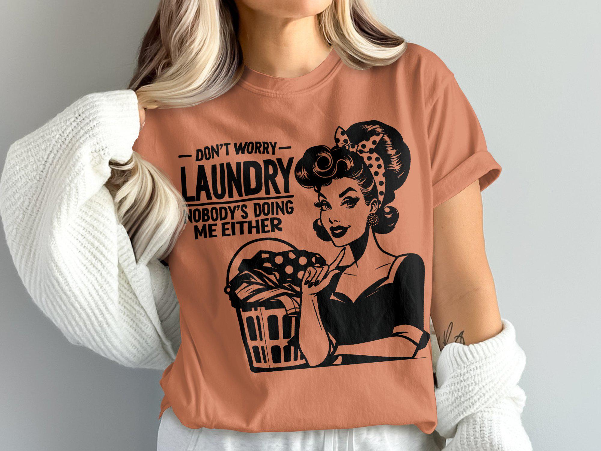 Comfort Colors Funny Laundry T-shirt, Retro Laundry Graphic Tee 