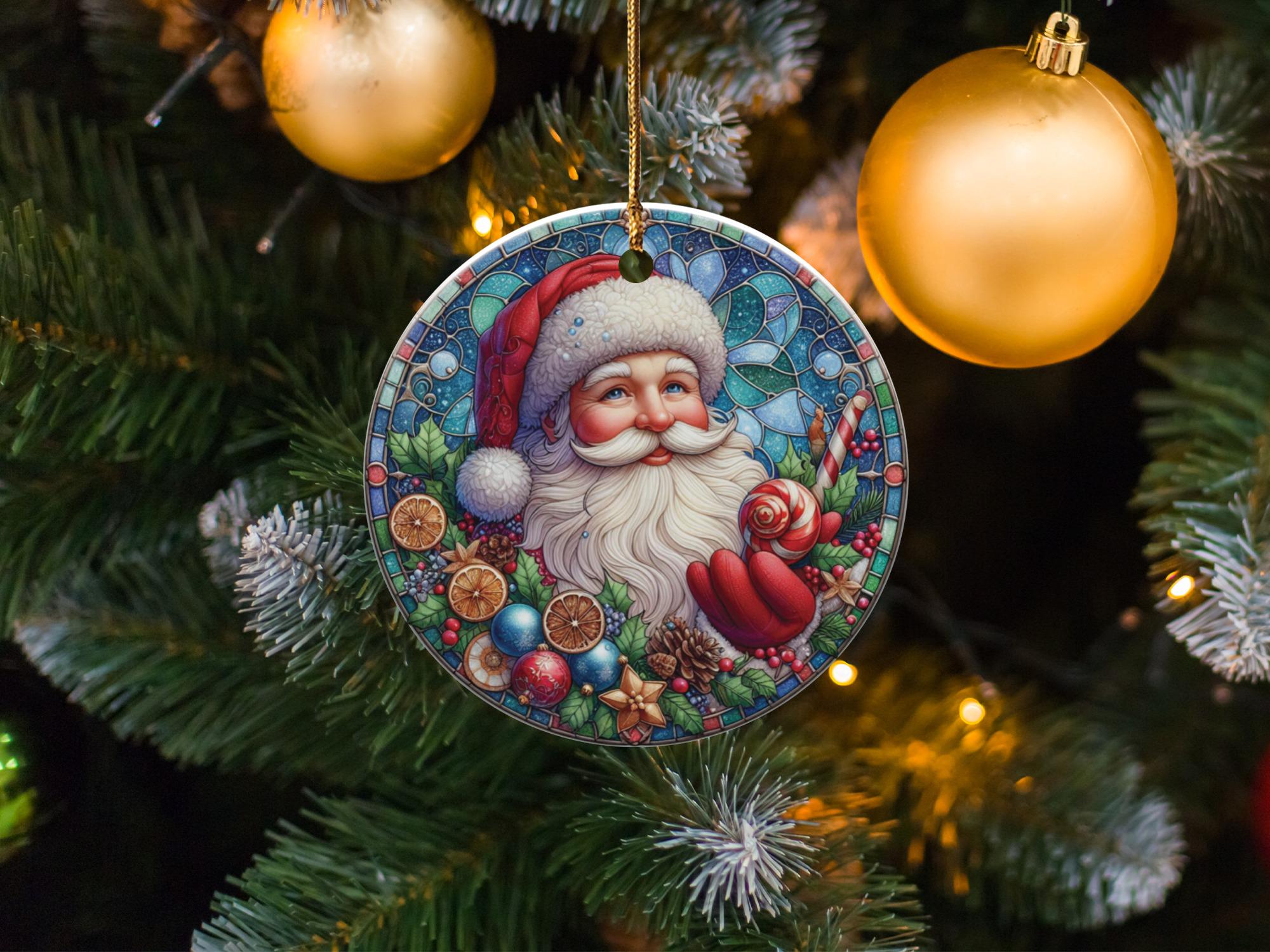 サンタのオーナメント、陽気なサンタクロース、クリスマスオーナメント