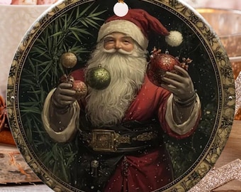 Vintage Santa Ornament, Old World Santa, Christmas Tree Decoration, Nostalgic Holiday Decor, Santa Claus Ornament