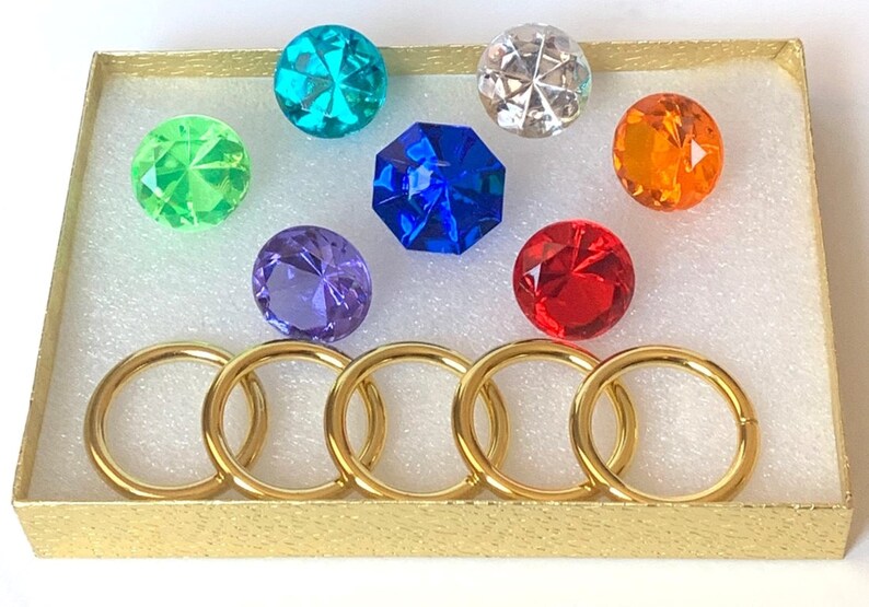 7 Chaos Emeralds & 5 Power Rings Sonic the Hedgehog Series Etsy