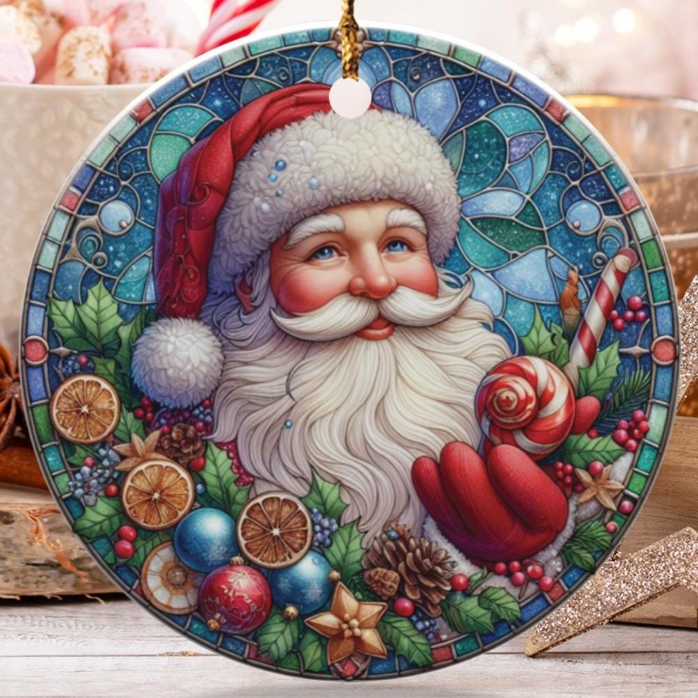 サンタのオーナメント、陽気なサンタクロース、クリスマスオーナメント