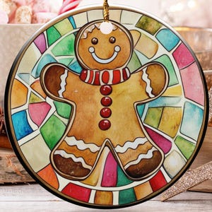 Gingerbread Ornament, Happy Holiday Decor, Colorful Festive Christmas Ornament, Baking Decor, Festive Gift Idea, Gingerbread Cookie, Gift