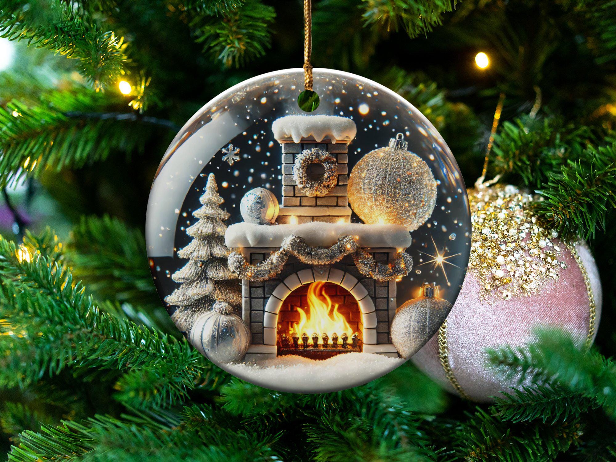 Weihnachtsstrumpf Mit Bärtigem Drachen & Pailletten – 33,5 Cm, Vlies, Umdrehbare Muster, Für Baum & Kamin