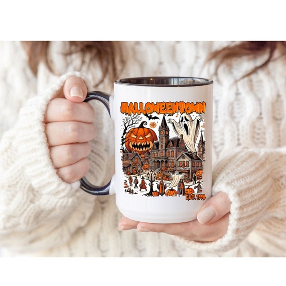 Halloweentown Mug, Halloween Mug, Spooky Coffee Cup, Ghost Halloween Cup, Western Halloween Mug, Ghost Halloween Cup, Halloween University