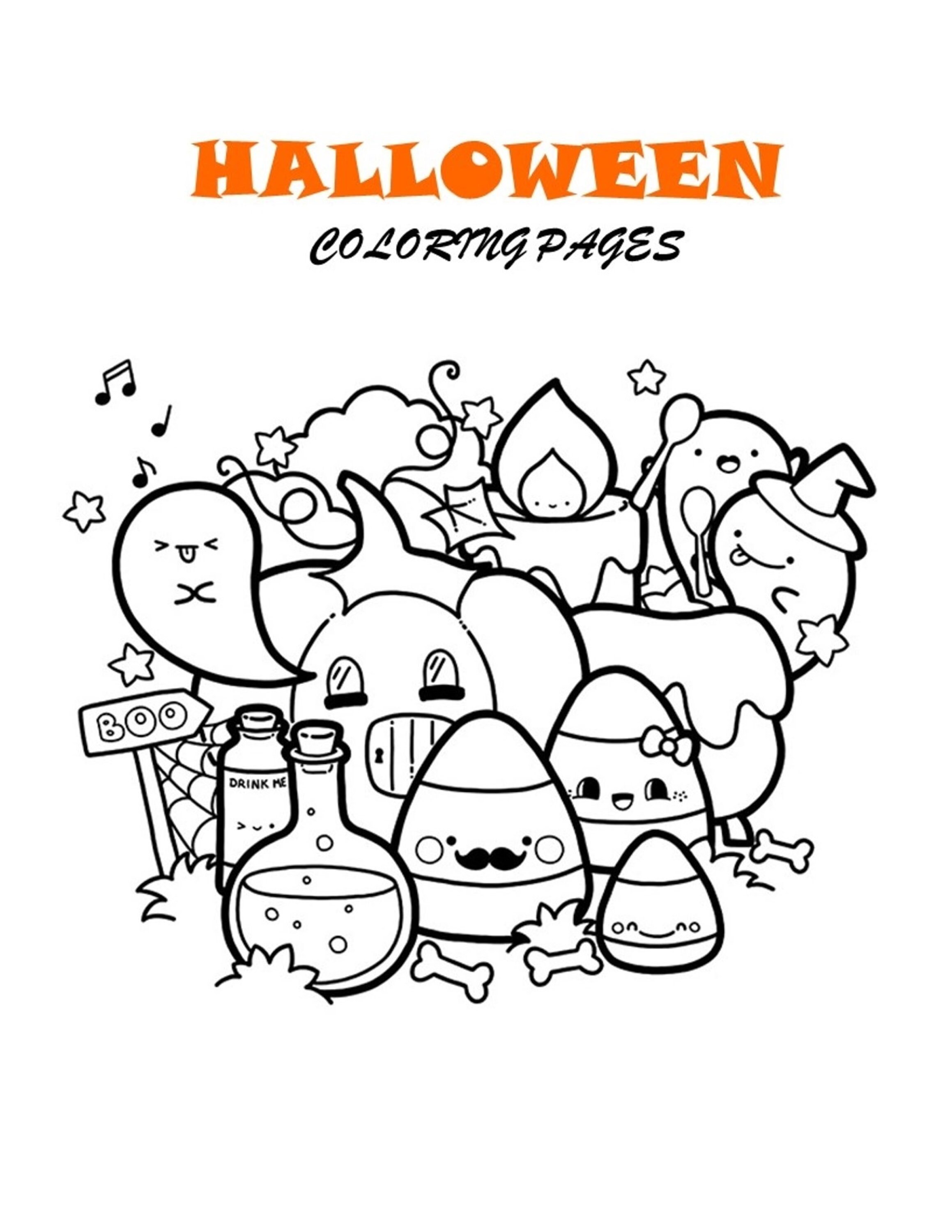 Halloween Coloring Pages 50 Printable Halloween Coloring | Etsy