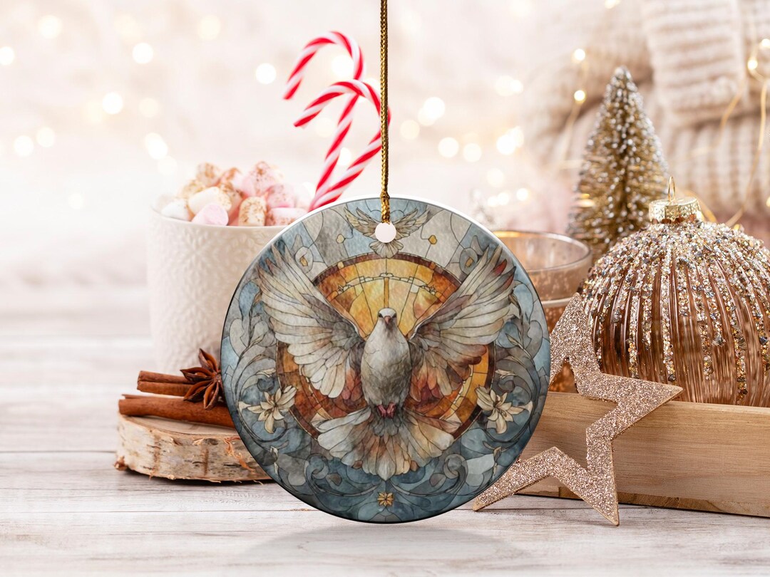 Stained Glass Dove Ornament | Peace Bird Christmas Decoration ...