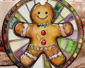 Süße Lebkuchen Figur, Weihnachtsdekoration, Lebkuchen Mann, Weihnachtsgeschenk, Festliche Dekoration, Aquarell Kunst, Weihnachtsgeschenk