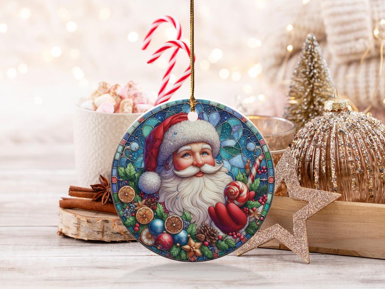 Christmas Tree Ornament, Santa Claus Holiday Decoration, Festive Home Decor, Xmas Gift Idea, Merry Christmas Hanging Ornament