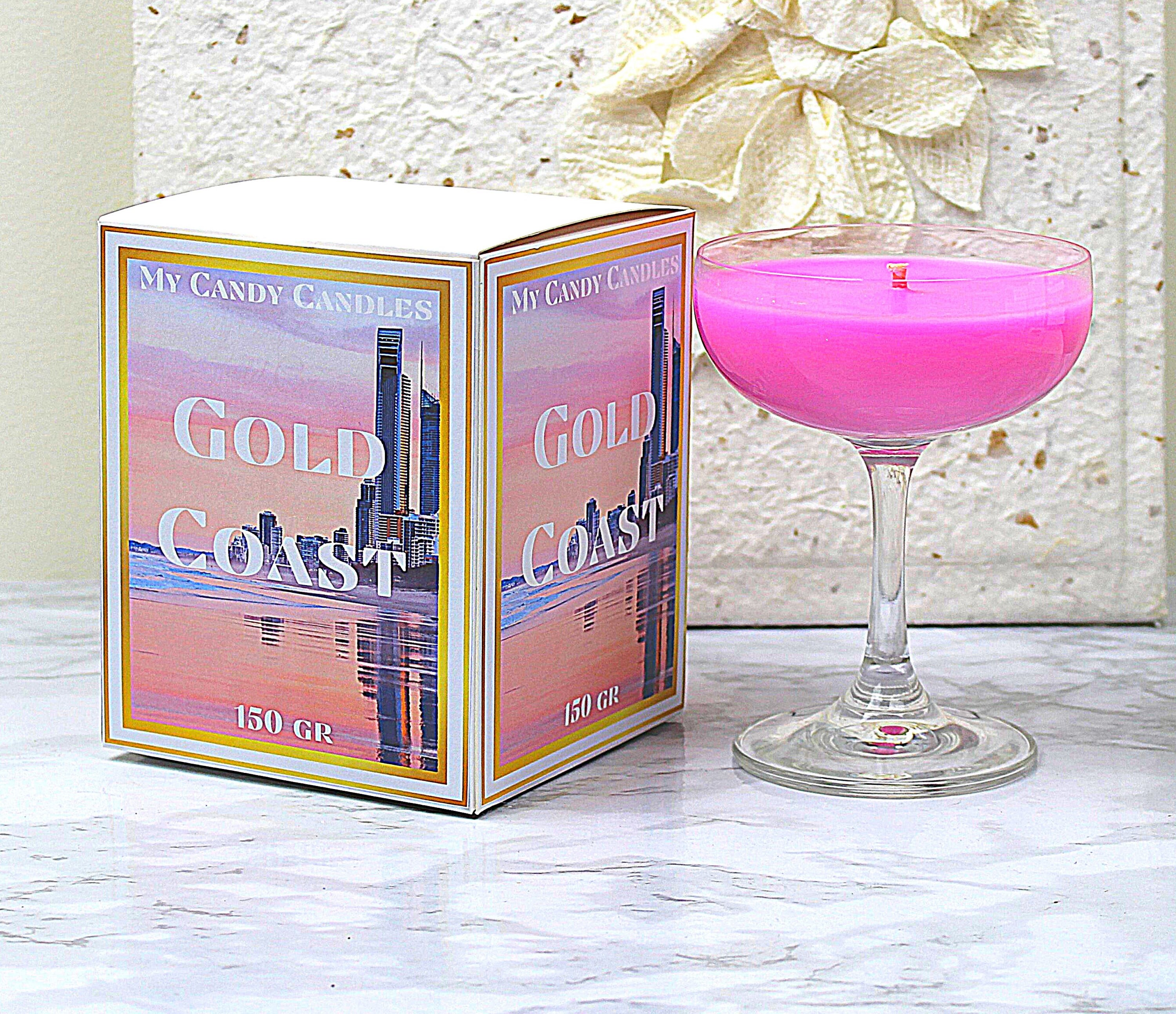 Personalized Photo Candle Gold Coast Candle Pink Champagne Etsy