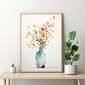 Mural watercolor flowers, watercolor flower poster, wildflower picture, floral print nature, botanical print, watercolor bouquet poster