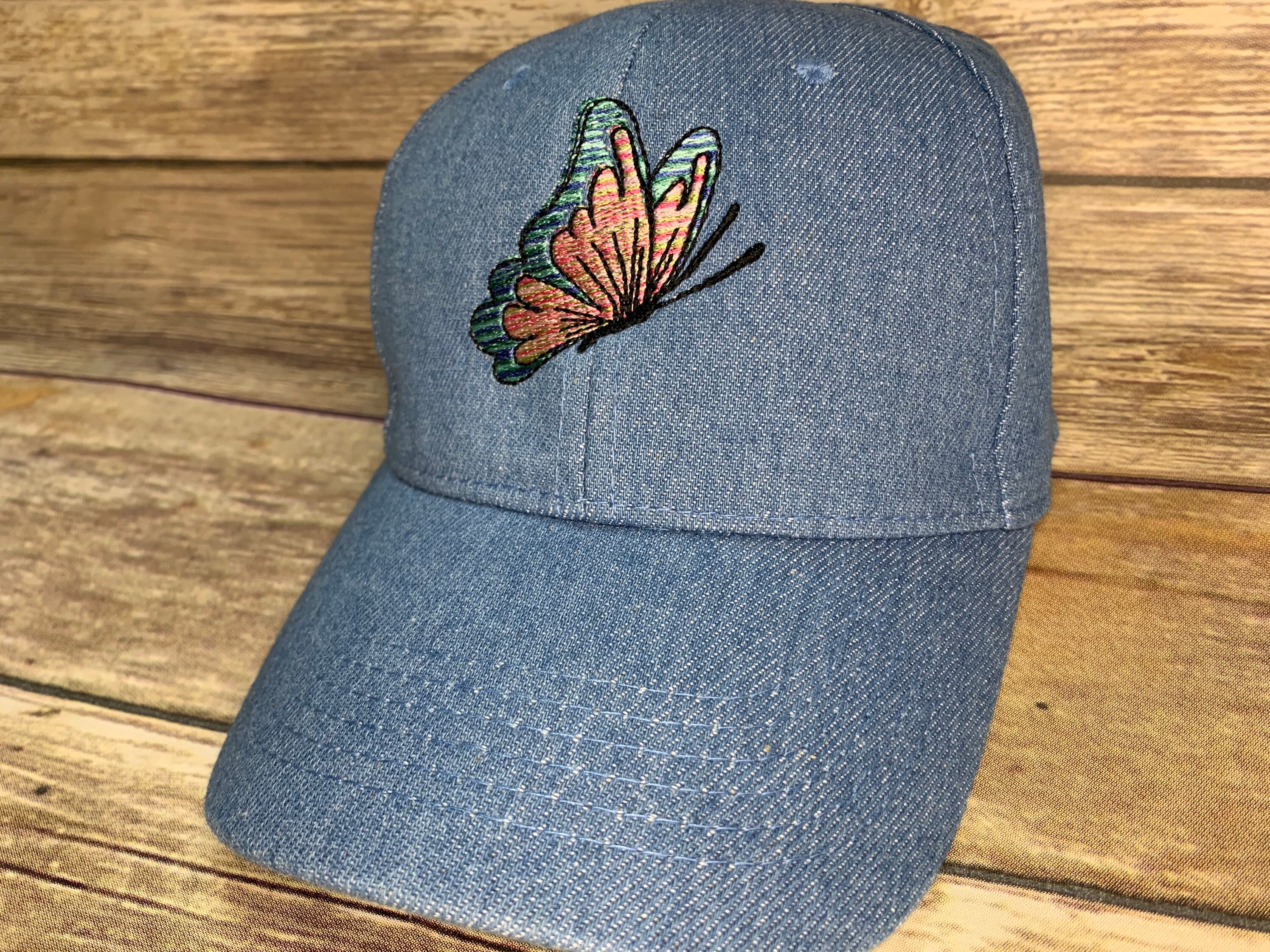 Butterfly baseball hat Embroidered hat Butterfly hat | Etsy