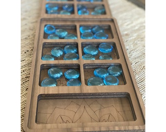 Mancala | Family Game Night | Custom Game Board | Game Gift | Wooden Mancala | Unique Mancala Gift